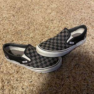 Black and Gray Checkered Vans